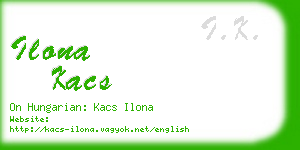 ilona kacs business card